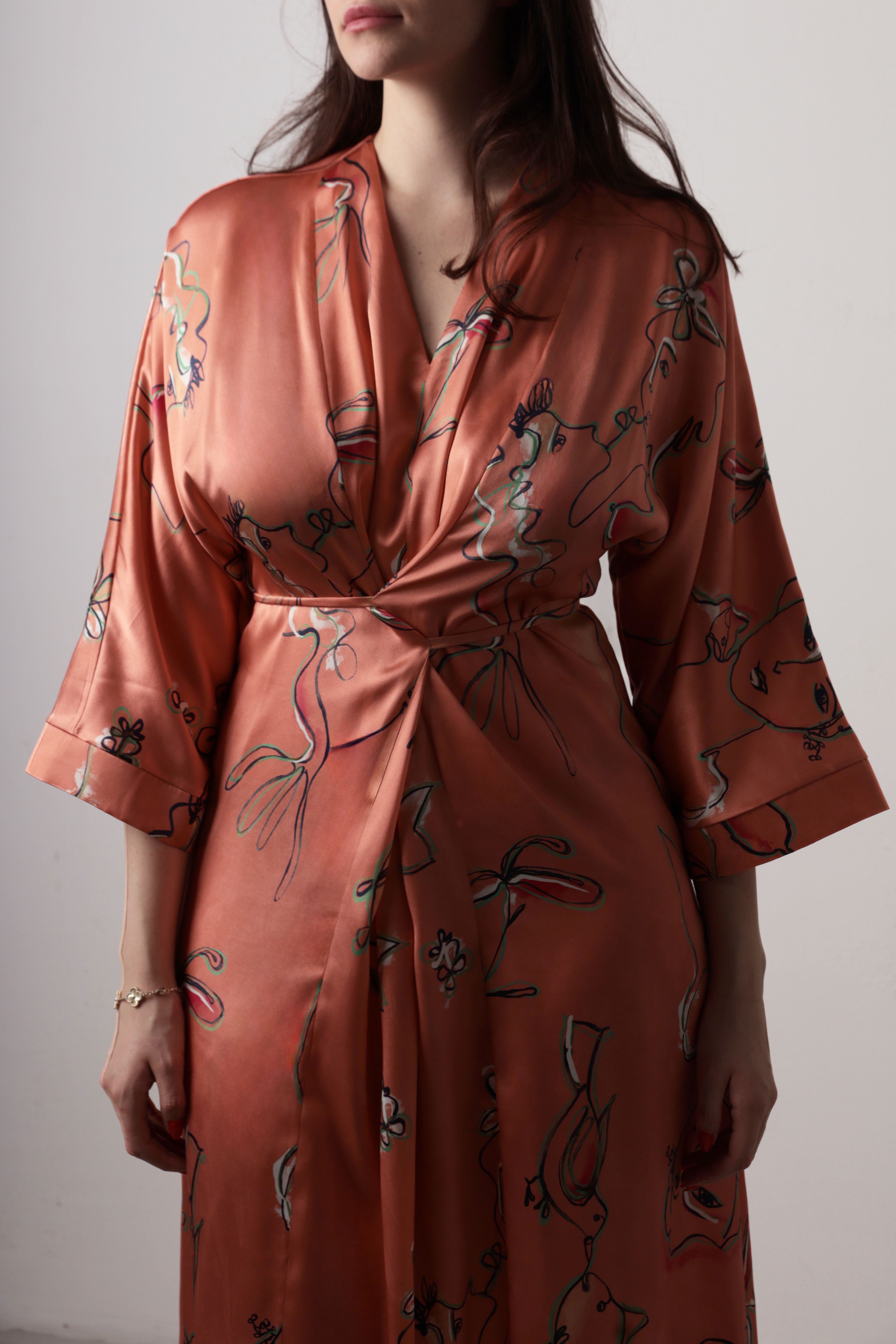 Orange Silk Dress — view 2